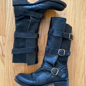 Fiorentini + Baker Black Leather Moto Boots